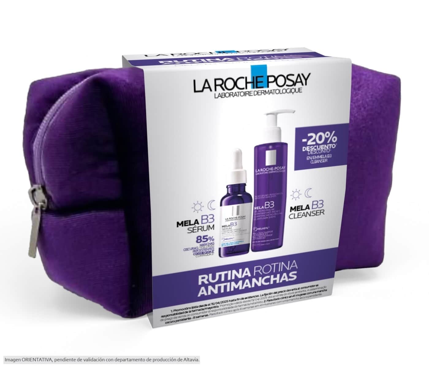 La Roche-Posay Pack Rutina Antimanchas: Serum Mela B3 30ml + Gel Limpiador Mela B3 100ml