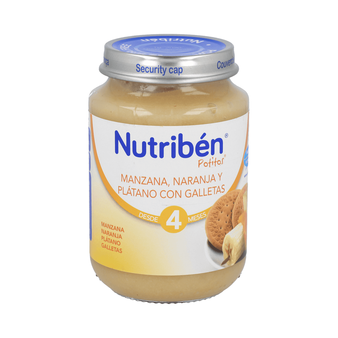 Nutribén Potito Manzana Naranja Plátano y Galleta 200g